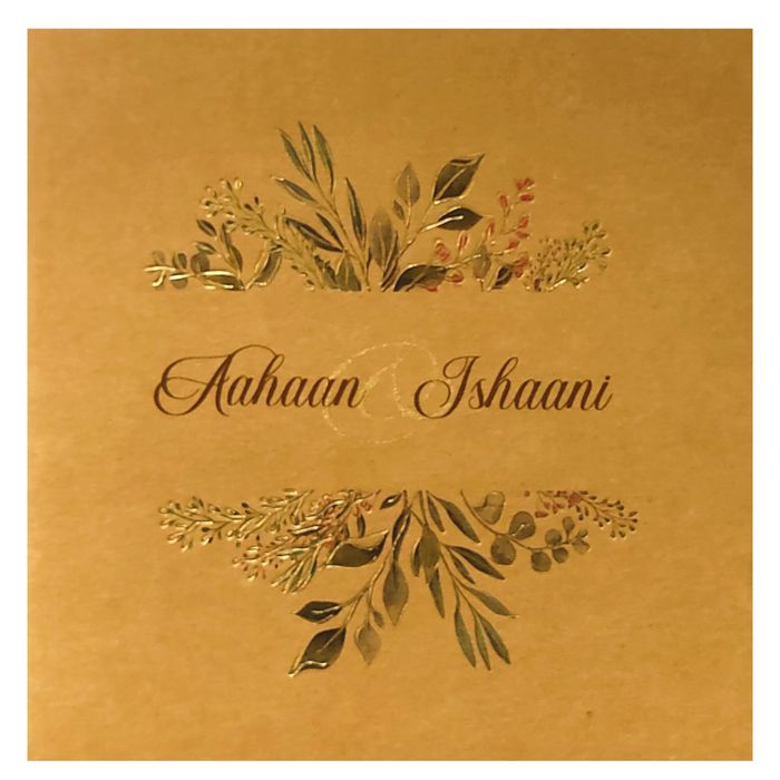 Brown Leaf Foil Invitation Card-King of Cards