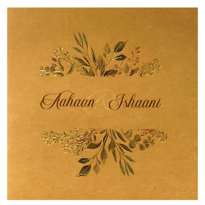 Brown Leaf Foil Invitation Card-King of Cards