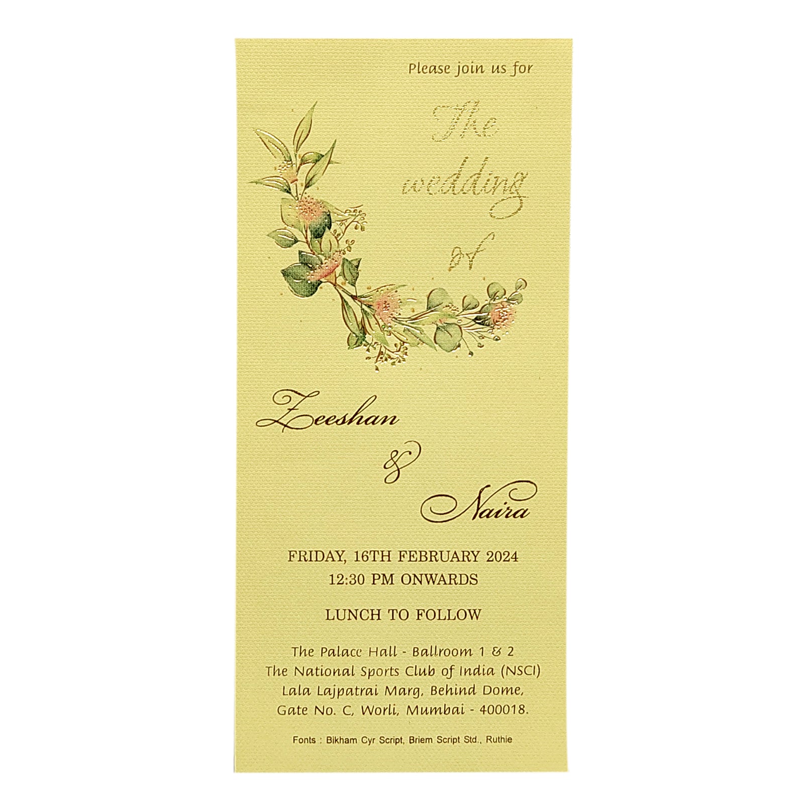 Cream Pink Floral Single Sheet Card-KRCS6162