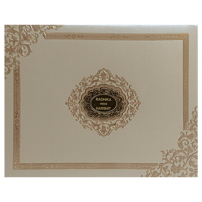 Metallic Light Brown Wedding Card-KSI12240