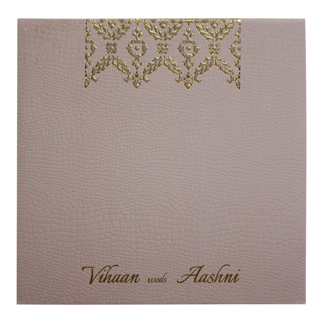 Carnation Pink Floral Padded Wedding Card-KRC30492