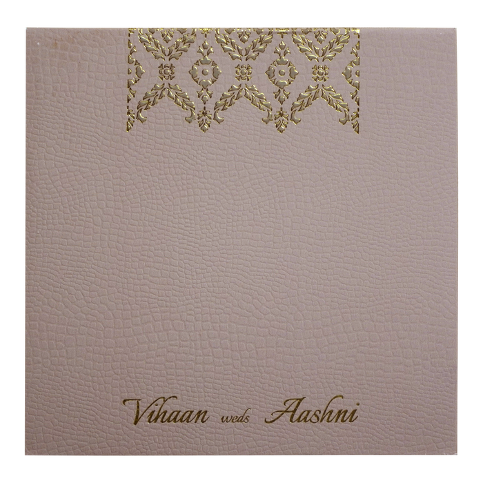 Carnation Pink Floral Padded Wedding Card-King of Cards