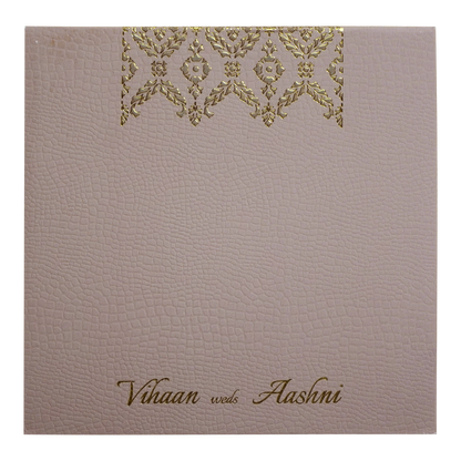 Carnation Pink Floral Padded Wedding Card-King of Cards
