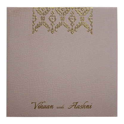 Carnation Pink Floral Padded Wedding Card-KRC30492
