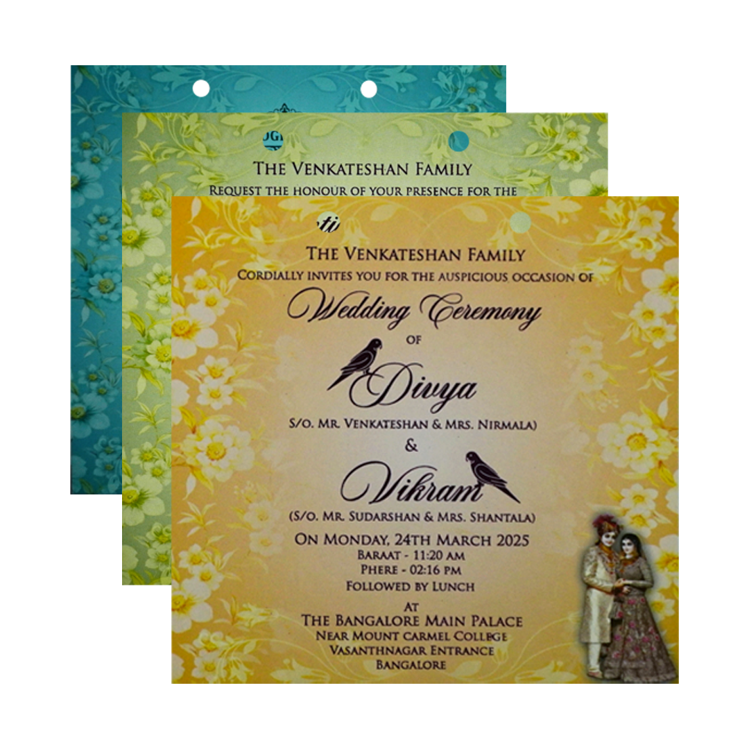 Green Bride Groom MDF Wedding Card-King of Cards