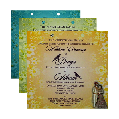 Green Bride Groom MDF Wedding Card-King of Cards