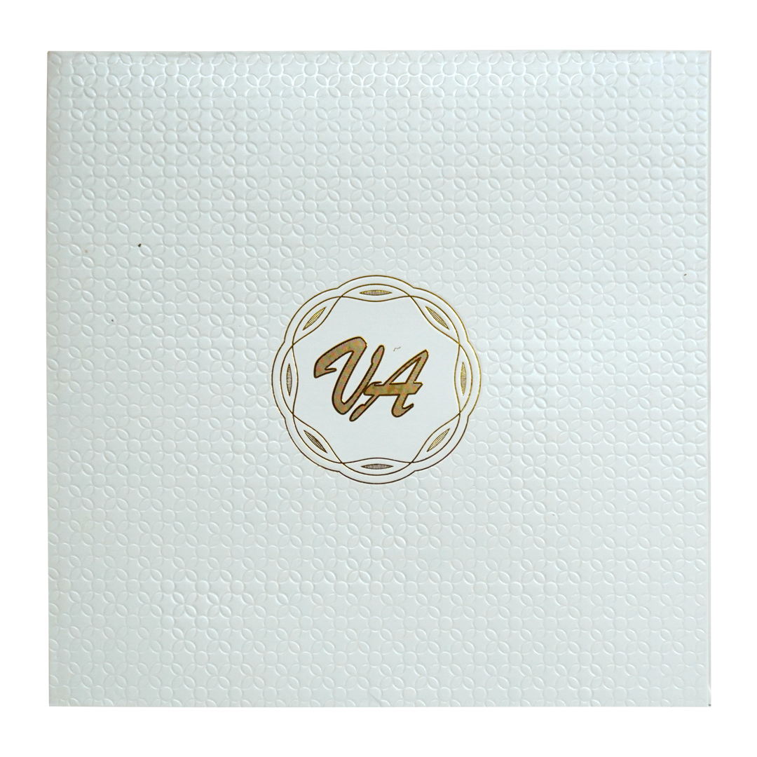 White Textured Wedding Card-KRC30462