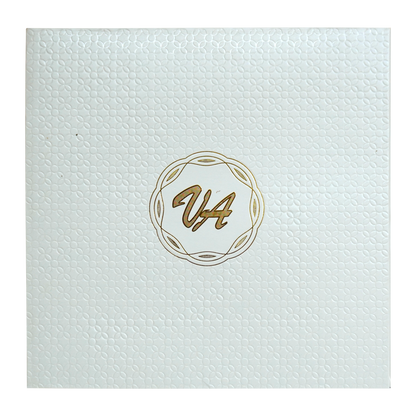 White Textured Wedding Card-KRC30462