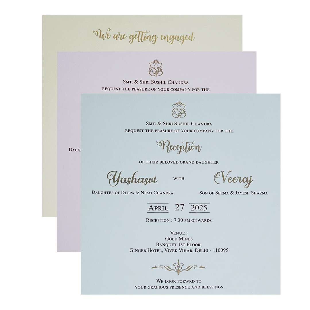 Cream Floral Padded Marriage Card-KPR23360