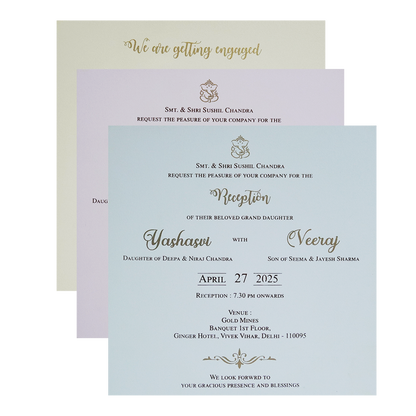 Cream Floral Padded Marriage Card-KPR23360