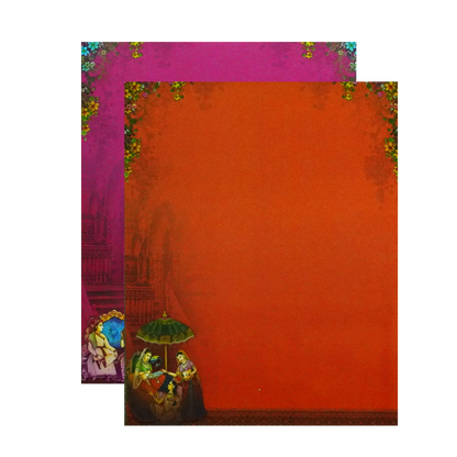 Orange Royal Padded Wedding Card-KSI11520