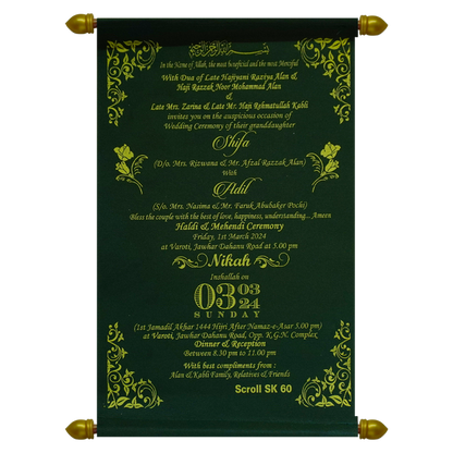 Dark Forest Green Scroll Card-King of Cards