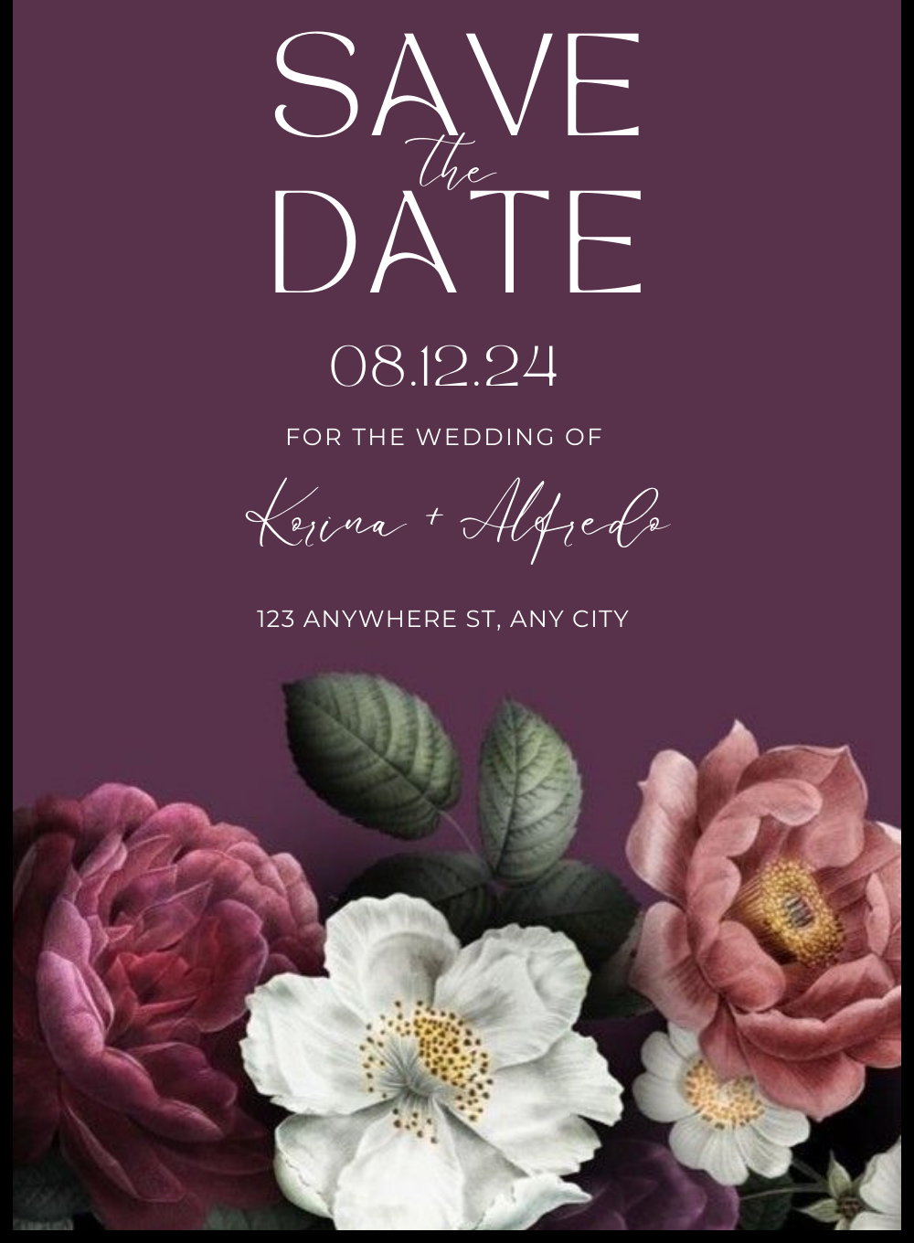 Purple Passion Save The Date Invitation-AASTD030