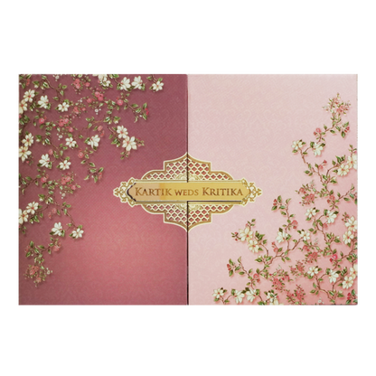 Beige Floral Door Padded Invitation Card-King of Cards