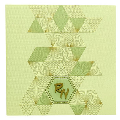 Green Geometric Design Invitation Card-King of Cards