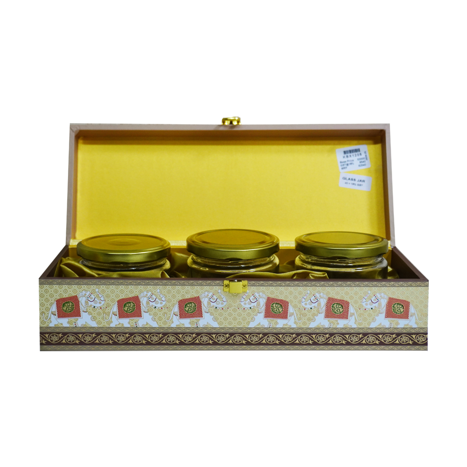 Muted Green Mughal Art Box Invitation-KBX1205