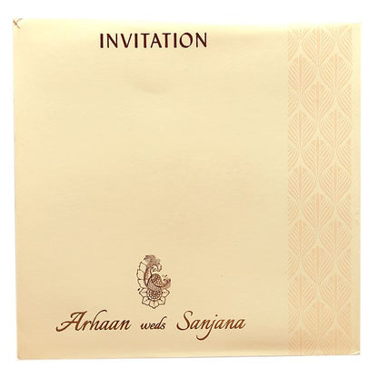 Peach Embossed Padded Invitation Card-King of Cards