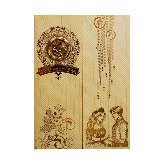 Cream Textured Door-Style Invitation Card-King of Cards