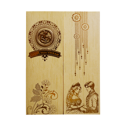 Cream Textured Door-Style Invitation Card-King of Cards