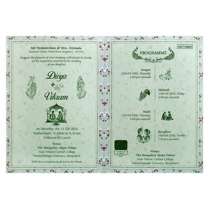 Green Floral Nameplate Door Invitation Card-King of Cards