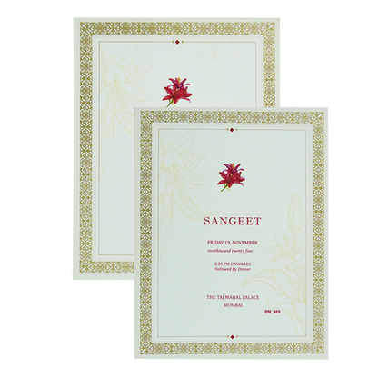 Cream Padded Premium Wedding Card-King of Cards