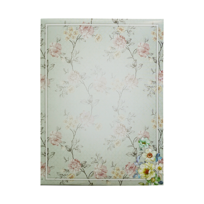 Green Floral Three-Fold Wedding Card-King of Cards