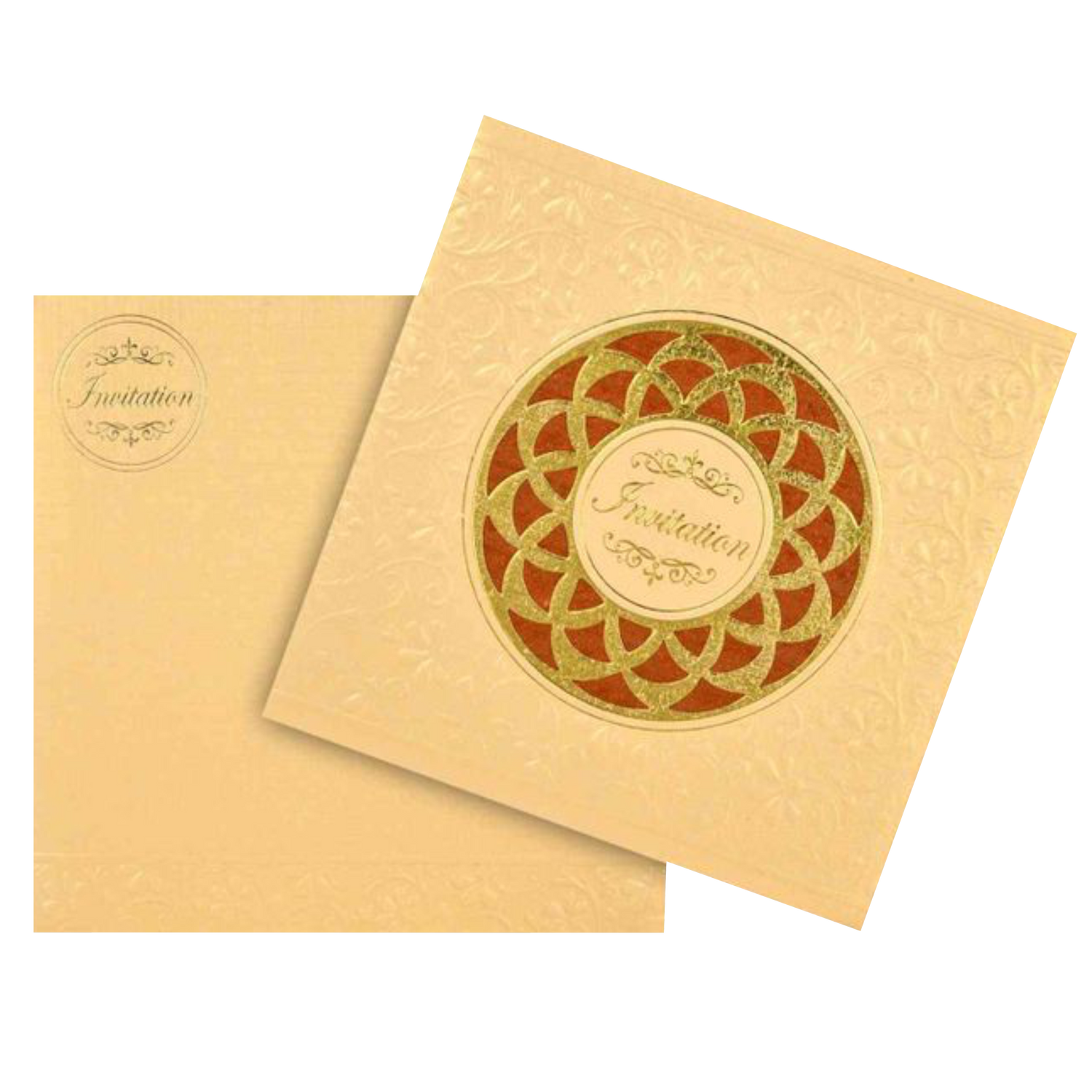 Gorgeous Cream Color Hand Made Wedding Card  - KNK95030
