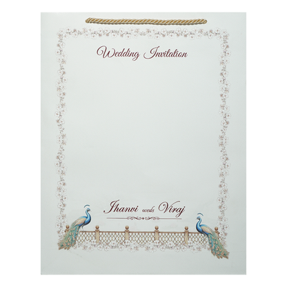 White Floral Arch Wedding Invitation Box-KMMEX8290