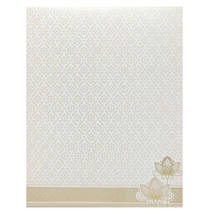 Gold Floral Invitation Card-KNK4101W-King of Cards