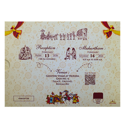 Cream Bride Groom Slide Invitation Card