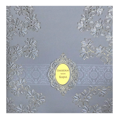 Silver Embossed Wedding Card-KPR09130
