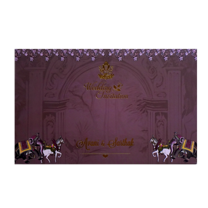 Mauve Purple Royal Wedding Card-KVN07270