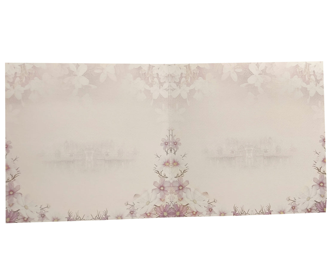 Pink Floral Chariot Nameplate Wedding Card-King of Cards