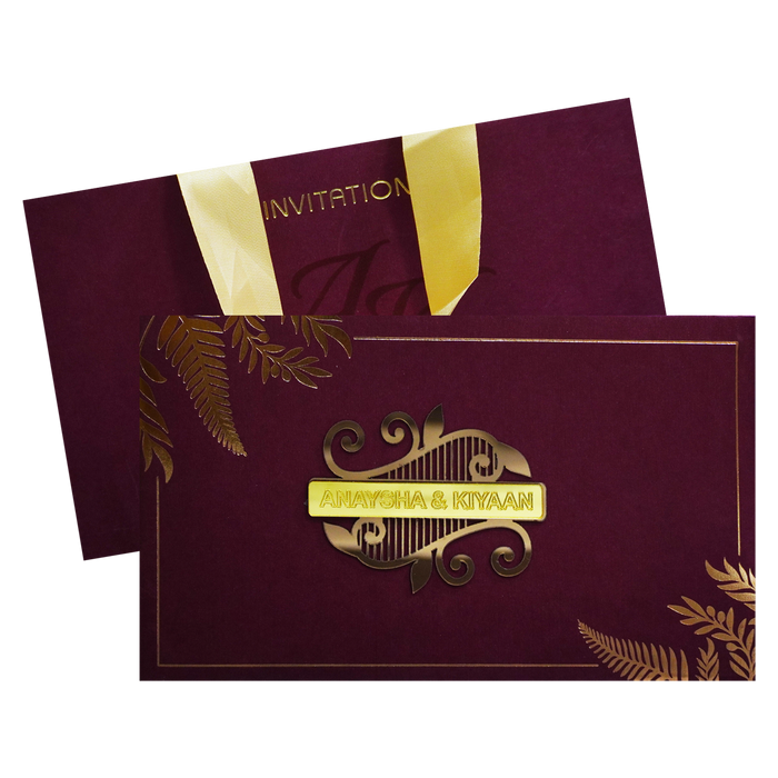 Dark Raspberry Luxury Wedding Box-King of Cards