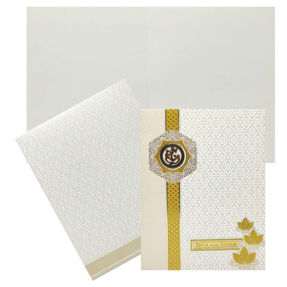 Gold Floral Invitation Card-KNK4101W-King of Cards