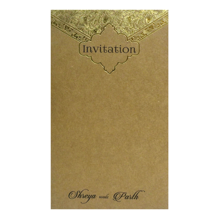 Brown Arch Single Sheet Invitation Card-King of Cards