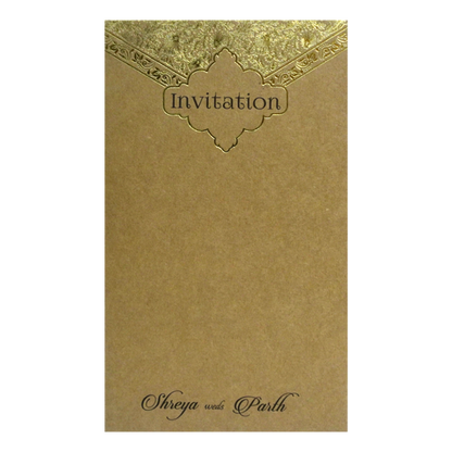 Brown Arch Single Sheet Invitation Card-King of Cards