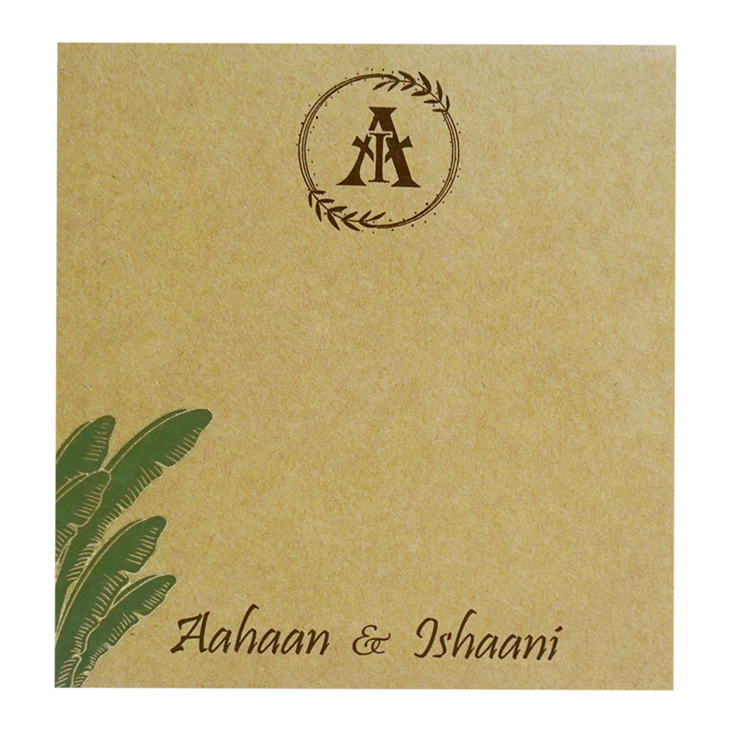Brown Banana Leaf Invitation-KRC30210