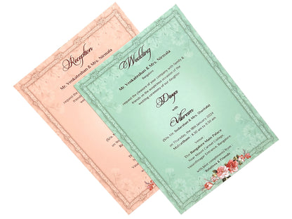 Pastel cream floral arch invitation card-KNPS8603P