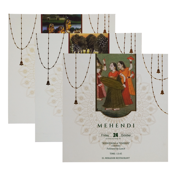 White Floral Radha Krishna Invitation Card-King of Cards