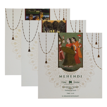 White Floral Radha Krishna Invitation Card-King of Cards