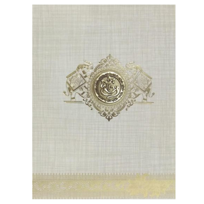 Grey Jumbo Metallic Elephant Design With Gold Foiling-KNK5021G-King of Cards