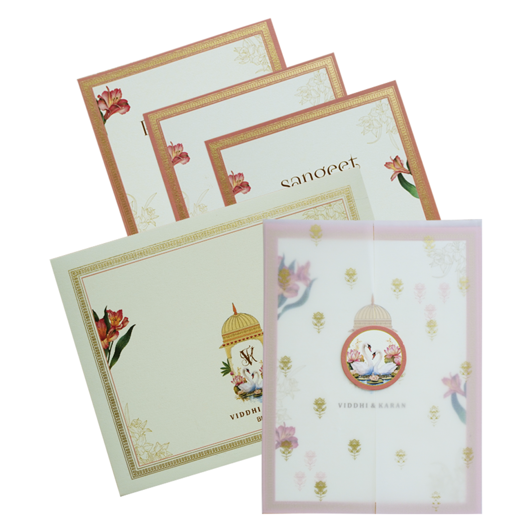 Cream Tracing Sheet Wedding Invitation-King of Cards