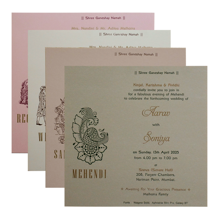 Light Pink Pattern Wedding Card-King of Cards