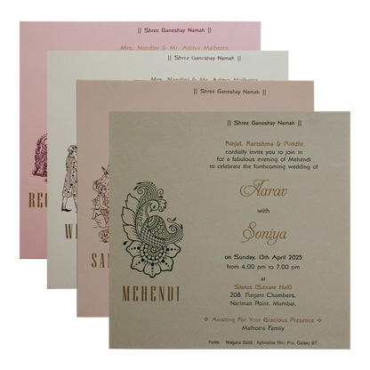 Light Pink Pattern Wedding Card-King of Cards