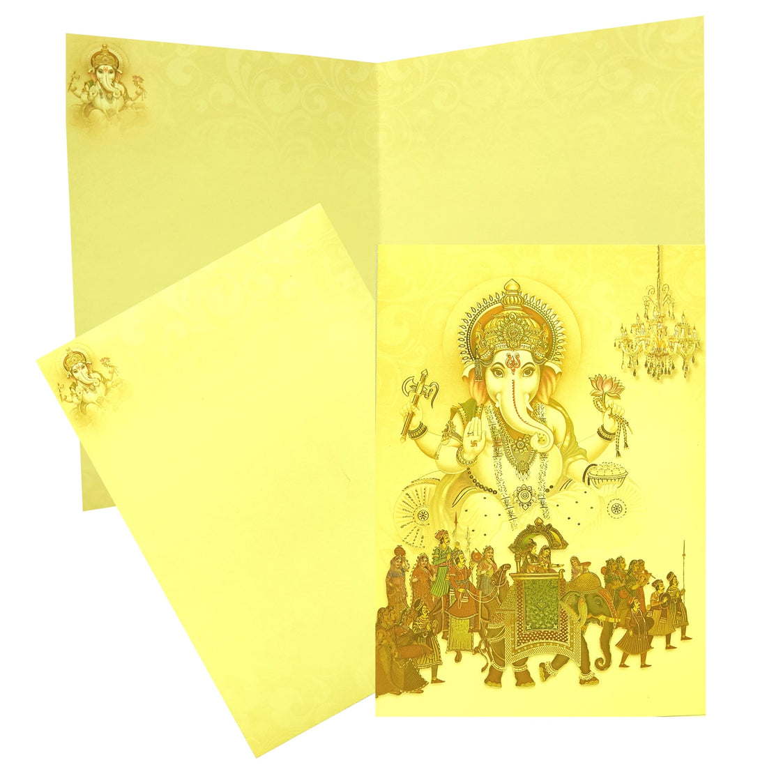 Uncoated Classic Ganesha With Baraat Designer Card-KNKC4040