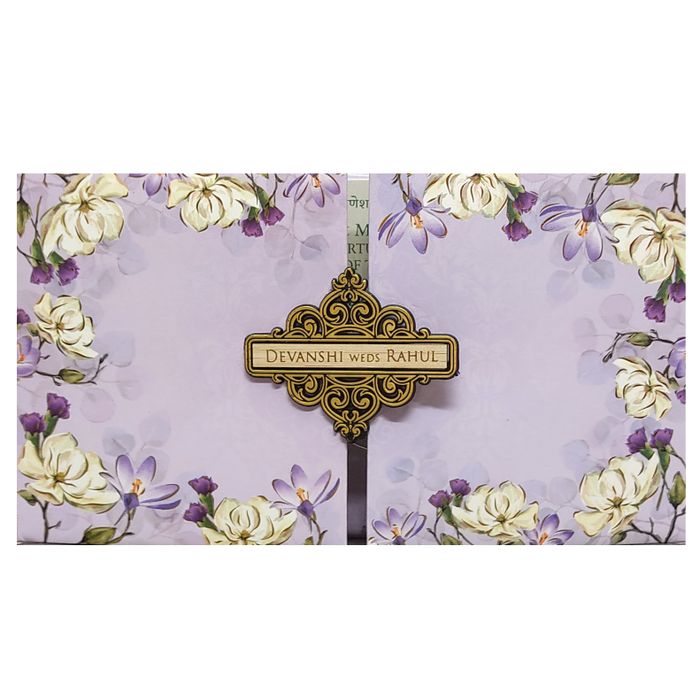 Light Pastel Purple Floral Invitation-King of Cards
