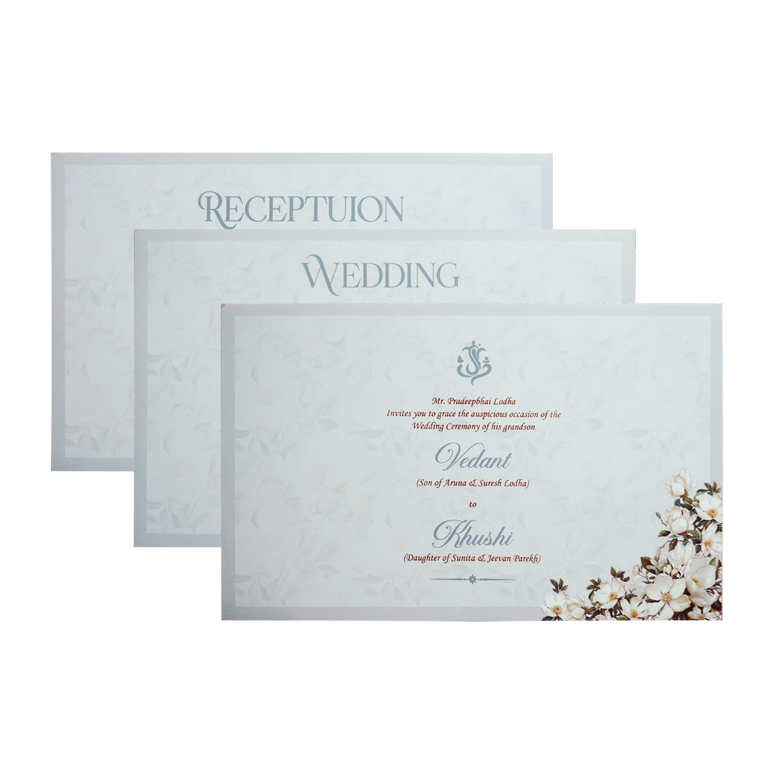 Grey Premium Padded Invitation Card-Kpr24180
