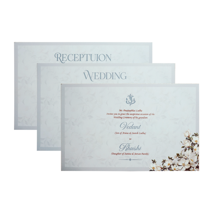 Grey Premium Padded Invitation Card-King of Cards