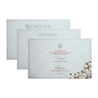 Grey Premium Padded Invitation Card-King of Cards